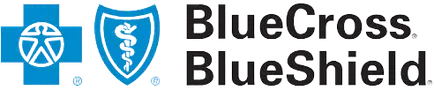 a blue cross blue shield logo on a black background