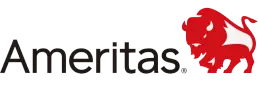 a logo for ameritas with a red lion on it