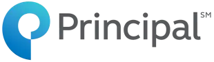 a logo for principal with a blue circle in the middle