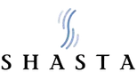 a logo for shasta is shown on a black background