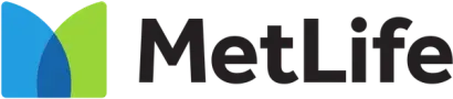 a metlife logo with a blue and green circle
