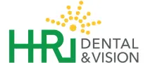 HRI Dental & Vision logo with green letters and yellow radiating dots.